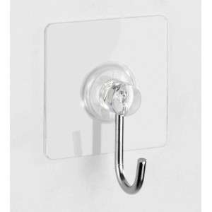 Wenko Static-Loc Nickelhaken, eckig, 4er Set. Handtuchhalter zur Wandmontage ohne Bohren.