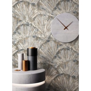 Newroom Vliestapete Sanja Dark Grey Muschel Modern FSC®