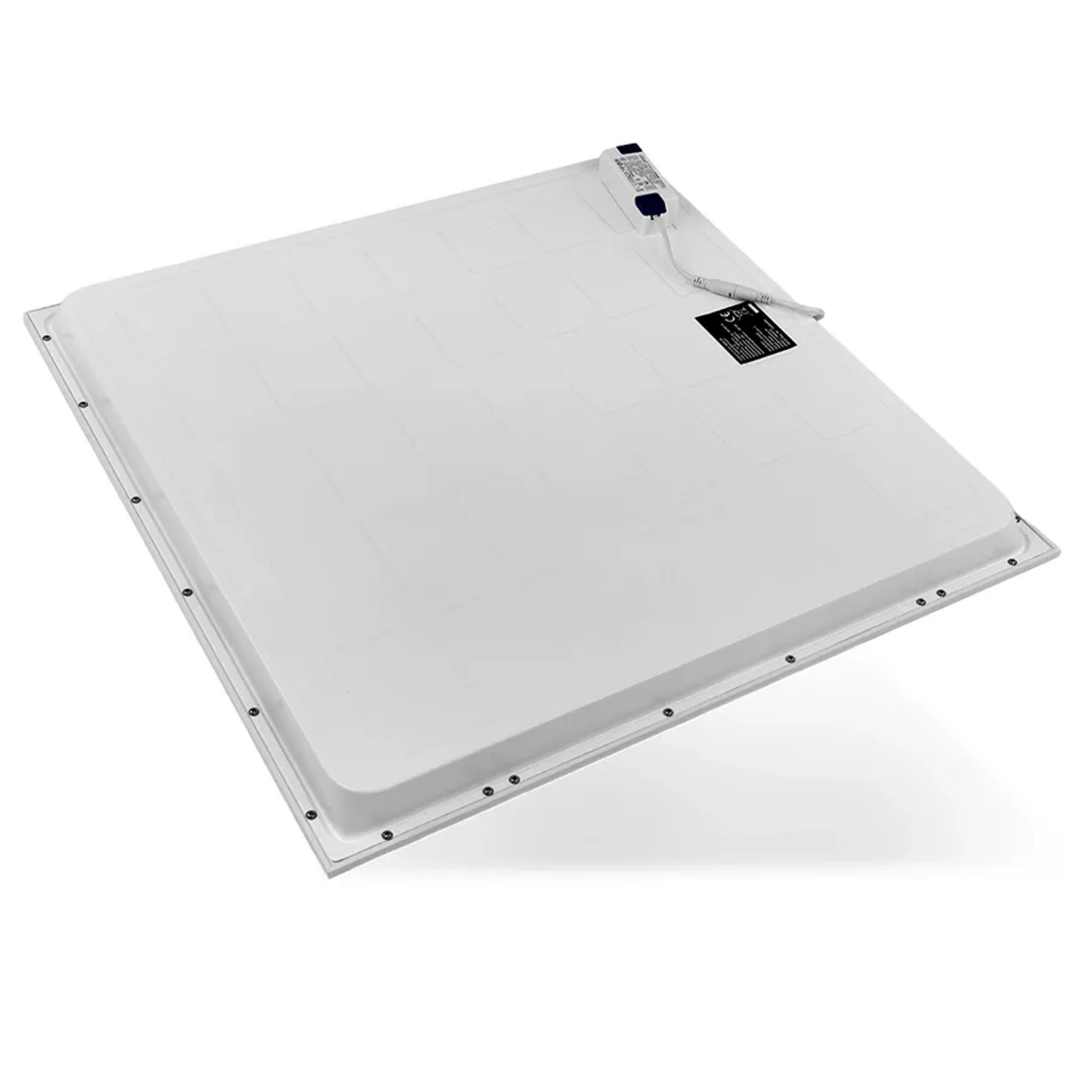 Weißes LUXULA LED Panel 62x62 cm für Rasterdecken, Rückansicht.
