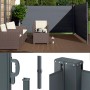 OK-Living Seitenmarkise in Anthrazit, 300x160 cm, für Terrasse und Garten.