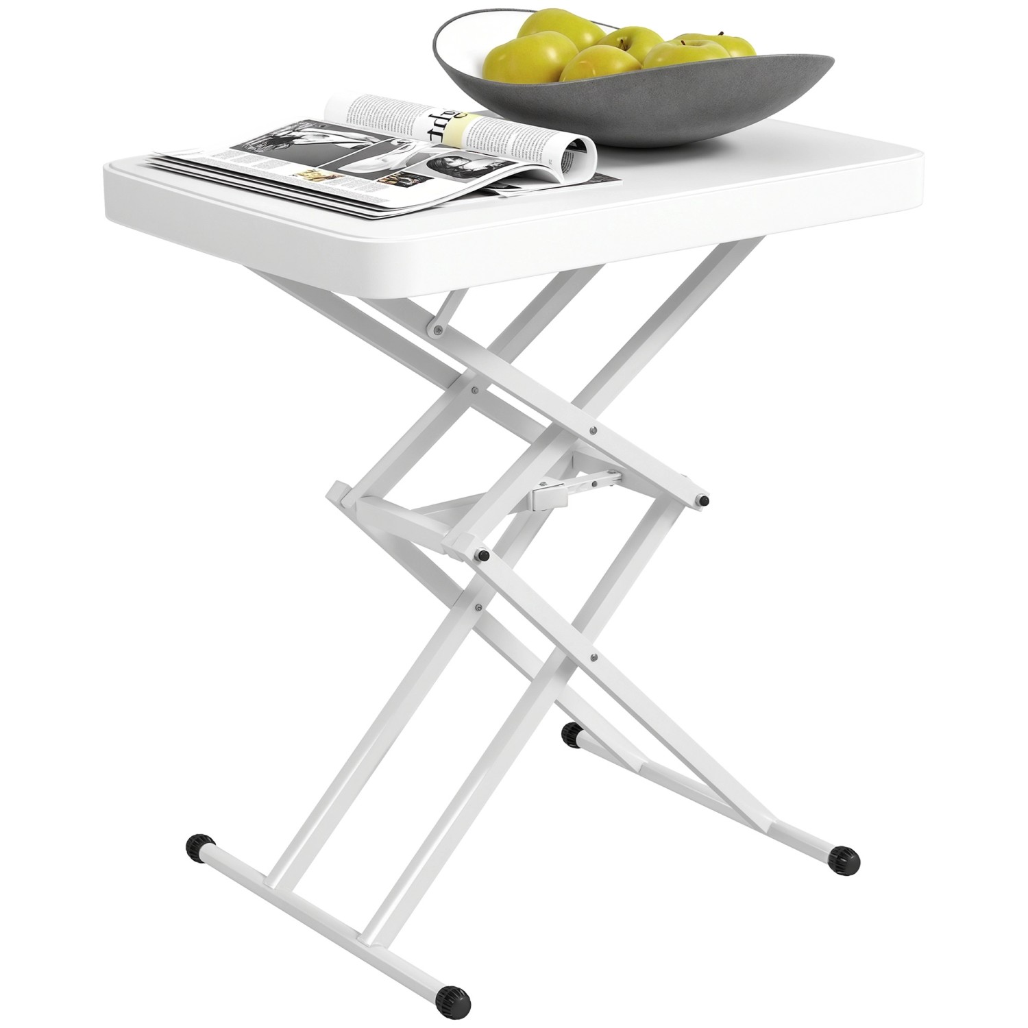 Outsunny Couchtisch Kunststoff Metall Weiß 65L x 45B x 70H cm günstig online kaufen