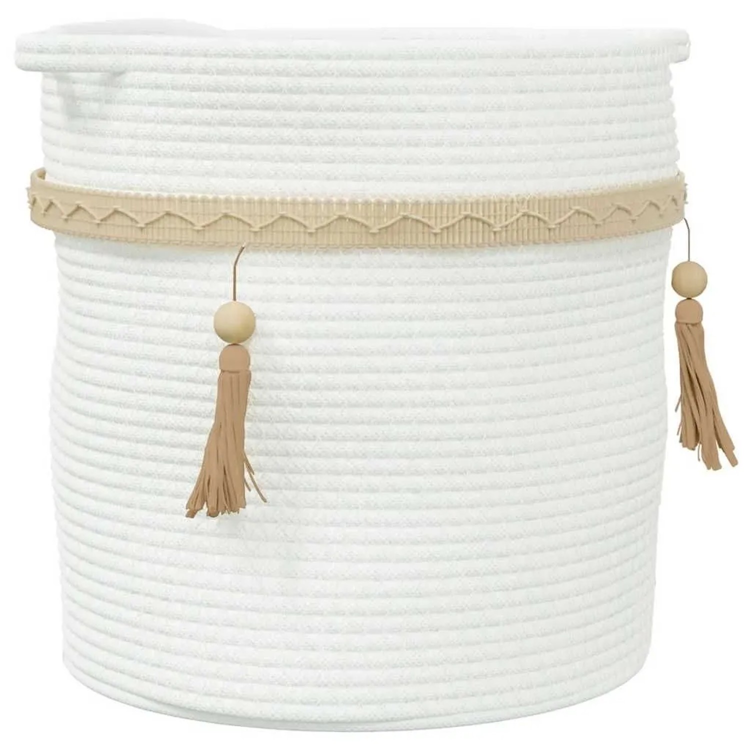 vidaXL Aufbewahrungskorb Weiß Ø38x36 cm Baumwolle 358477