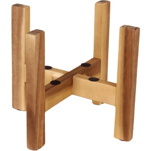 Brauner Universal Holz-Blumenständer, 21x21x17 cm, aus Akazienholz für Innenräume.