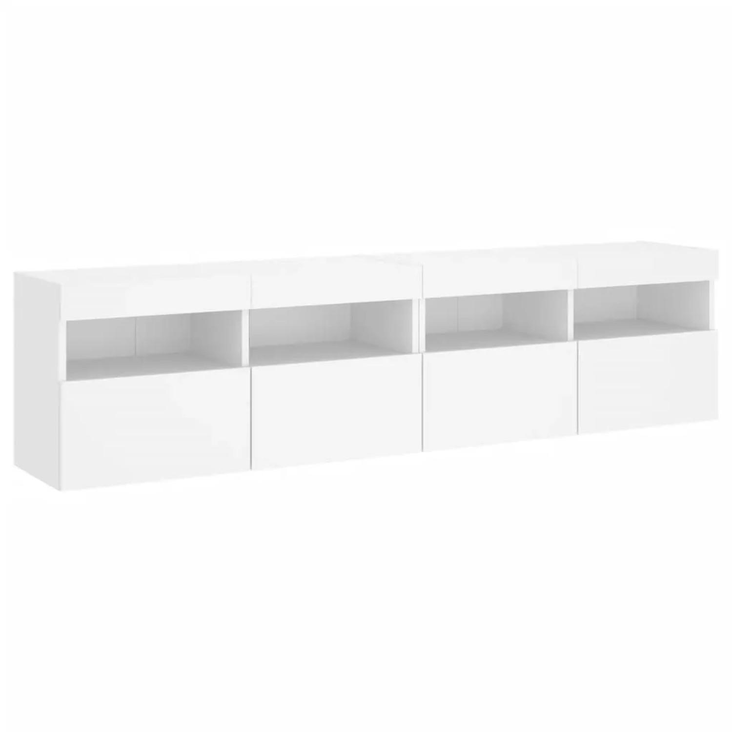 vidaXL TV-Wandschränke mit LED-Leuchten 2 Stk Weiß 80x30x40 cm 837198