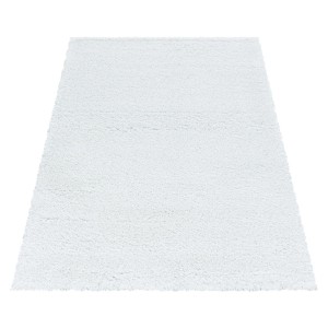 Weißer Ayyildiz Hochflorteppich Fluffy (140x200 cm). Shaggy Teppich für Wohnräume.