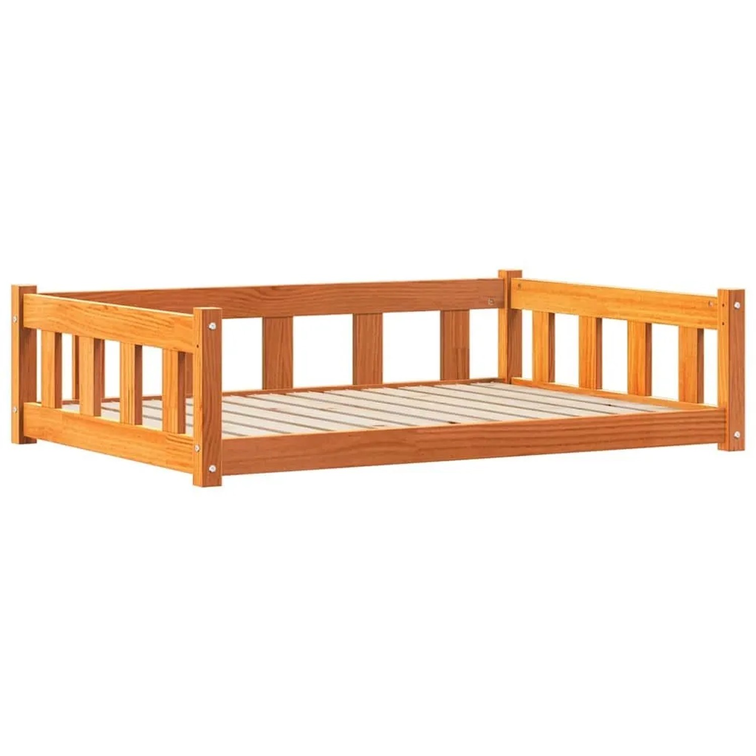 vidaXL Hundebett Wachsbraun 100 x 70 x 28 cm Massives Kiefernholz 869886