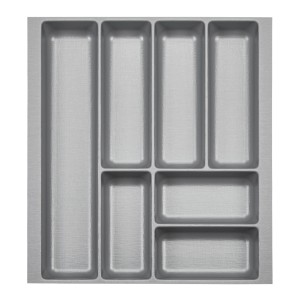 SOTECH ORGA-BOX-2 Besteckeinsatz Tiefe 462 mm Höhe 50,5 mm Für Nobilia Küchen Canvas Struktur Silbergrau Breite 409 mm