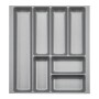 SOTECH ORGA-BOX-2 Besteckeinsatz Tiefe 462 mm Höhe 50,5 mm Für Nobilia Küchen Canvas Struktur Silbergrau Breite 409 mm