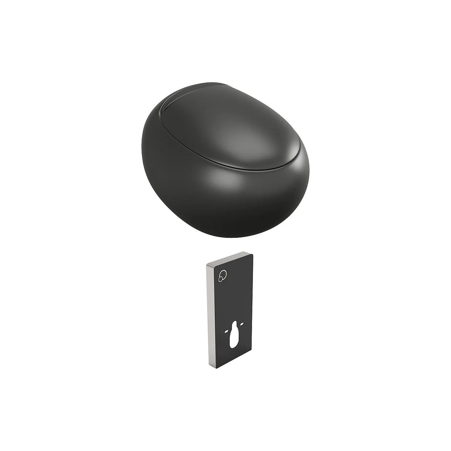 Vente-unique Hänge Wc Huro Schwarz 40 cm