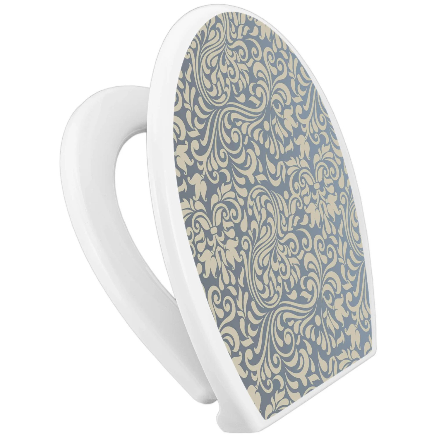 Banjado Familien WC-Sitz mit blauem Ornament Dekor. Klodeckel mit integriertem Kindersitz.
