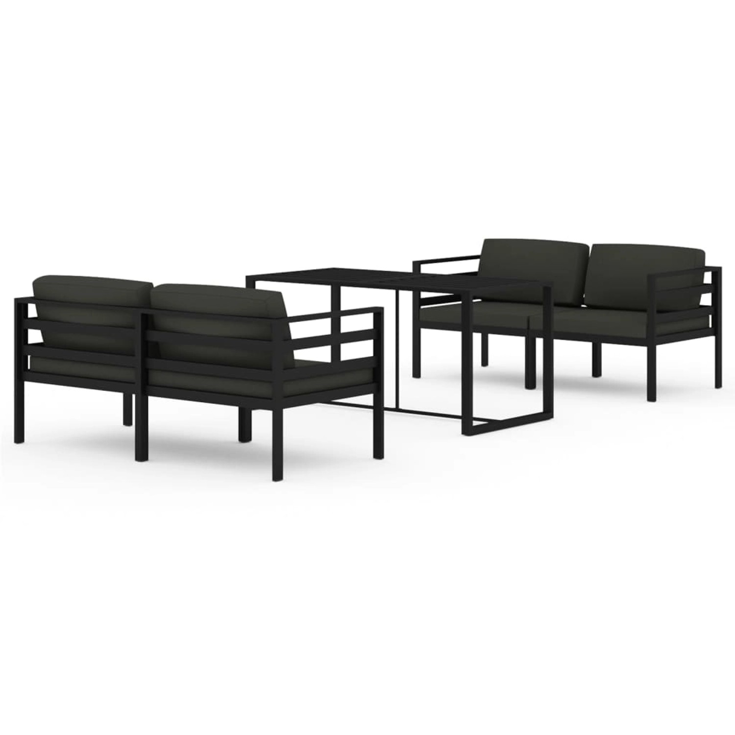 Vidaxl 5-tlg. Garten-lounge-set Mit Kissen Aluminium Anthrazit günstig online kaufen