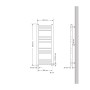 Technische Zeichnung: Anthrazitfarbener LuxeBath Badheizkörper, 300x800 mm, mit Maßangaben.