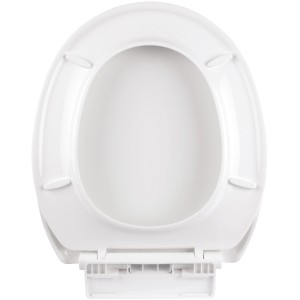 Weißer WC-Sitz Dora mit Absenkautomatik aus Thermoplast, Draufsicht.