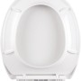 Weißer WC-Sitz Dora mit Absenkautomatik aus Thermoplast, Draufsicht.