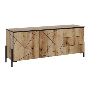 Vicco Lowboard Hatto Eiche 150 x 60 mit Türen und Schubladen