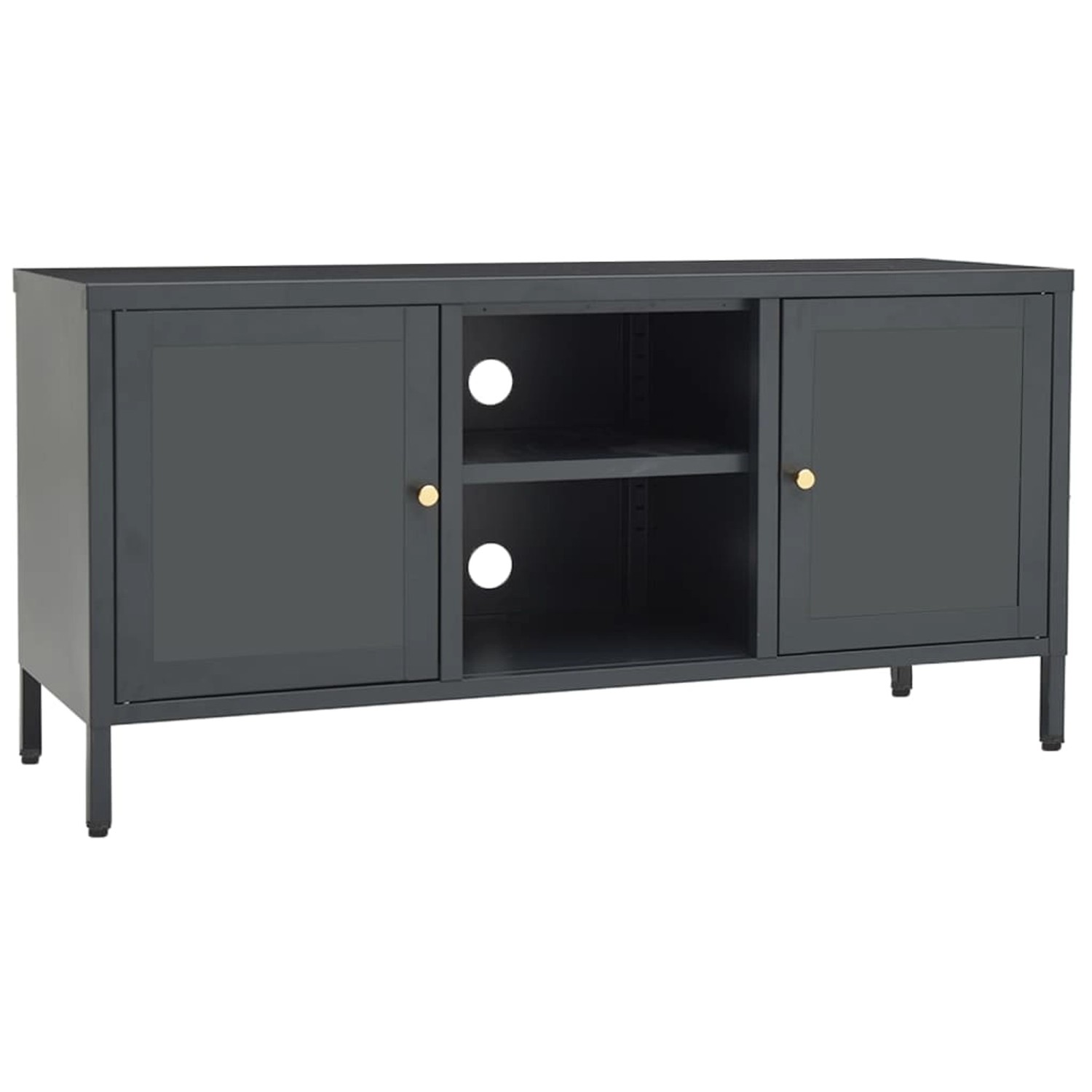 VidaXL TV-Schrank Anthrazit 105x35x52 cm Stahl und Glas günstig online kaufen