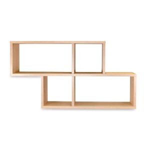 Coemo Wandregal Ernie Natur, 100x20x53cm, Holzregal mit 4 Fächern.