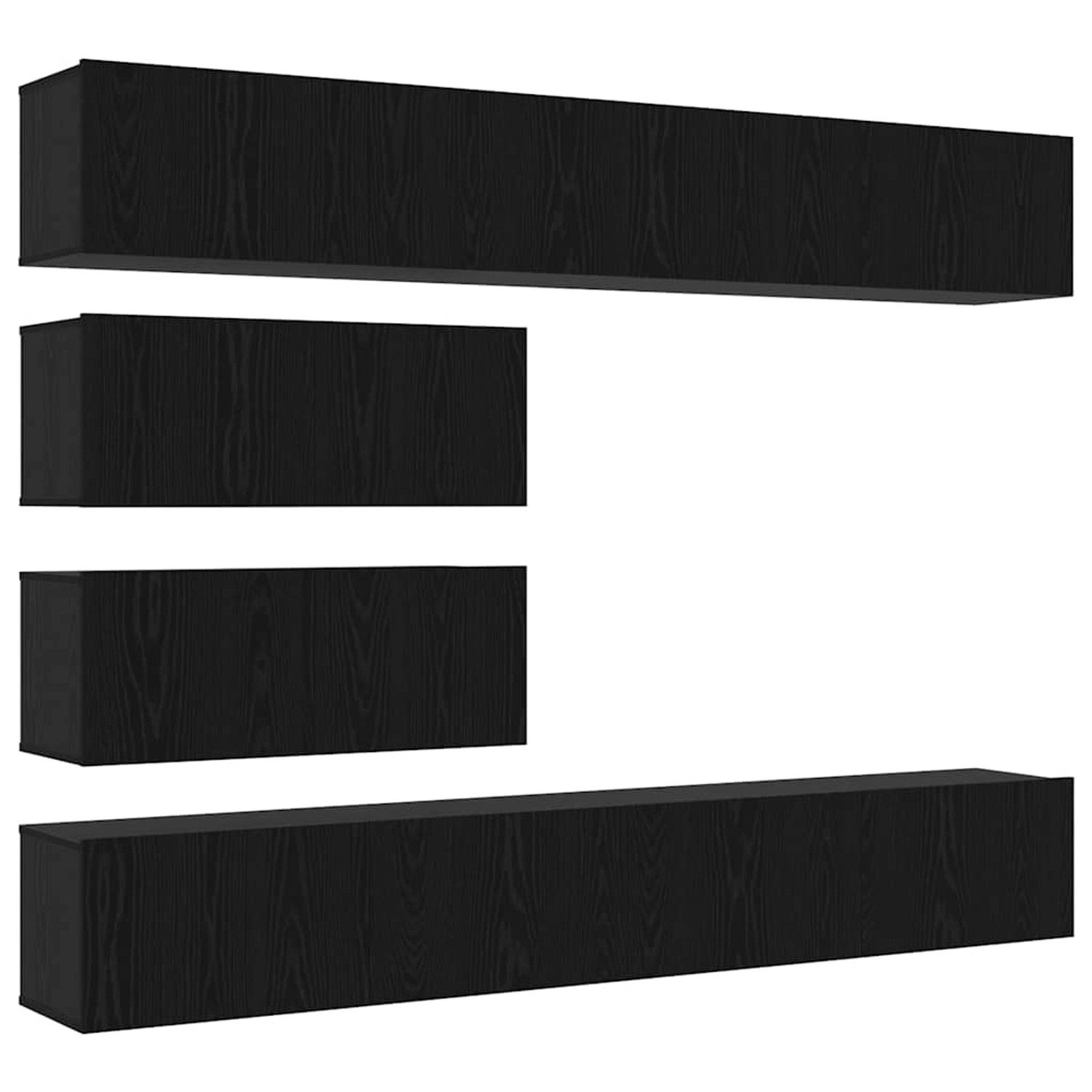 vidaXL TV-Schrank-Set 10-Tlg Schwarz Eichen-Optik 100 x 30 x 30 cm 3332533 günstig online kaufen