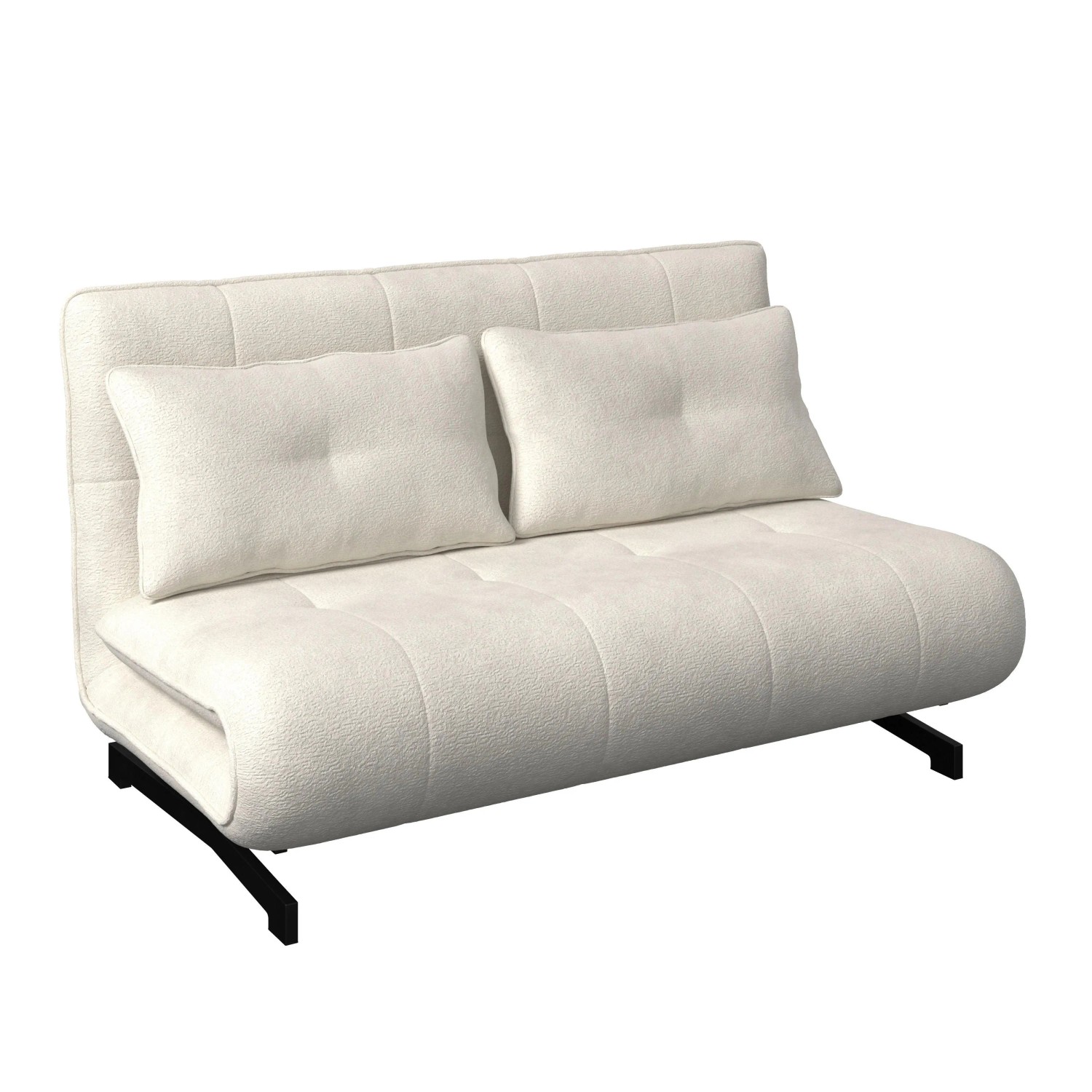 Bessagi Home Schlafsofa Luna Weiß Bouclé