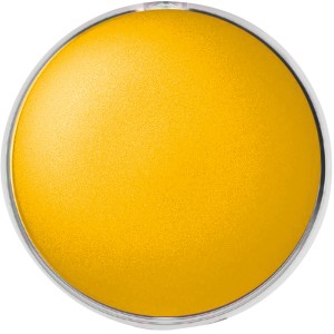 Gelbe Farbe der Giotto Make-up Kinderschminke im transparenten Döschen.