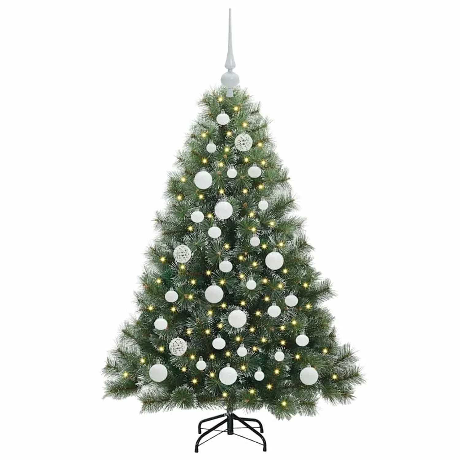 vidaXL Künstlicher Weihnachtsbaum mit 150 LEDs Grün 120 cm PE und PVC 3397825