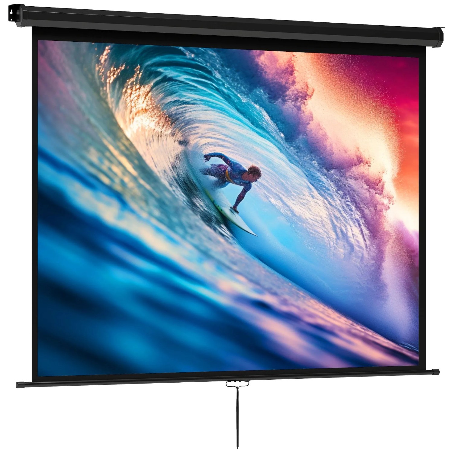 HOMCOM Projection Screen Kunststoff Metall 181L x 8B x 138H cm Schwarz