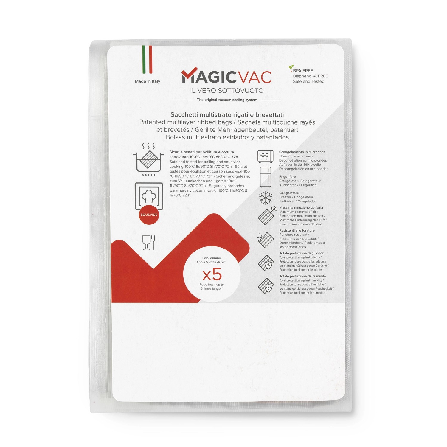 Magic Vac Vakuumierbeutel ACO1024 mit Label 20 cm x 30 cm 50 Stück
