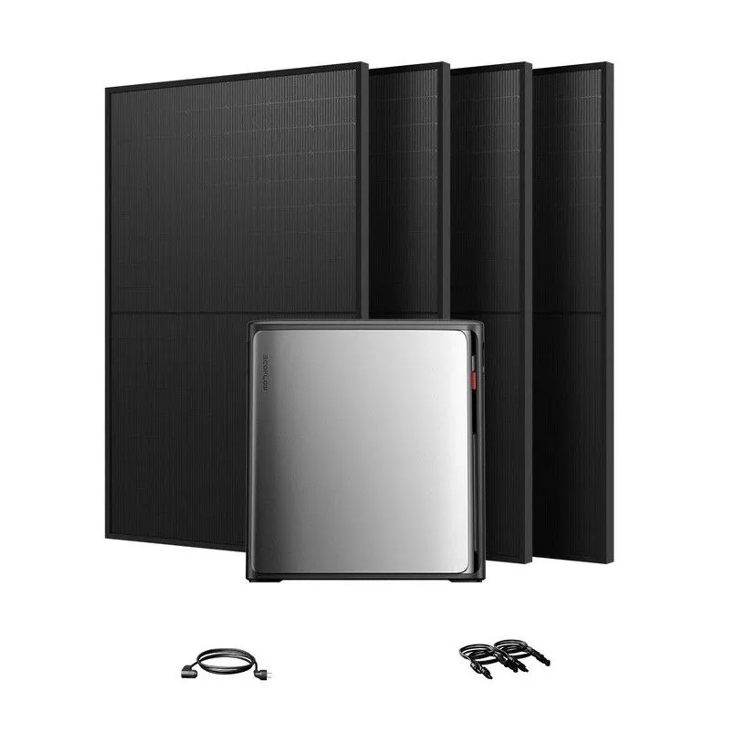 ECOFLOW STREAM Ultra X Mit 4 JA Solar 450 W Bifazial Glas Glas Full Black Balkonkraftwerk Set