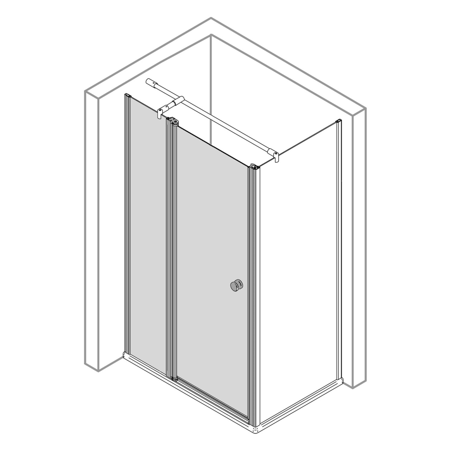 Breuer Drehtür Elana 2.0 mit Festteil für Seitenwand Klarglas 200 x 100 cm Links_5