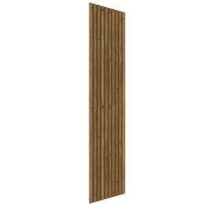 Denpanels Akustikpaneel Nordic Outdoor Design mit Thermoholz und schwarzem Filz.