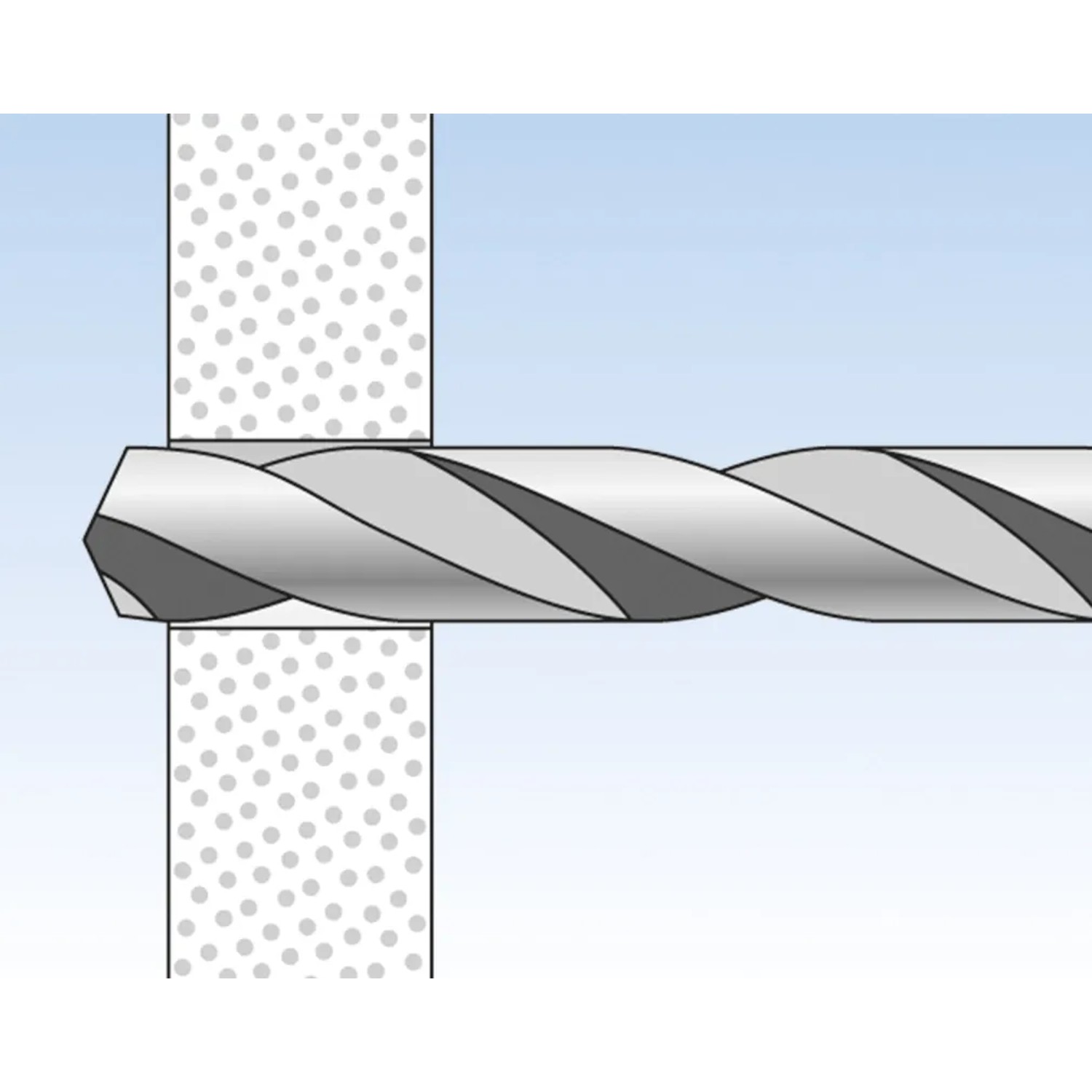 Illustration eines Fischer Duotec Kippdübels 12 beim Einsatz in einer Gipskartonwand.