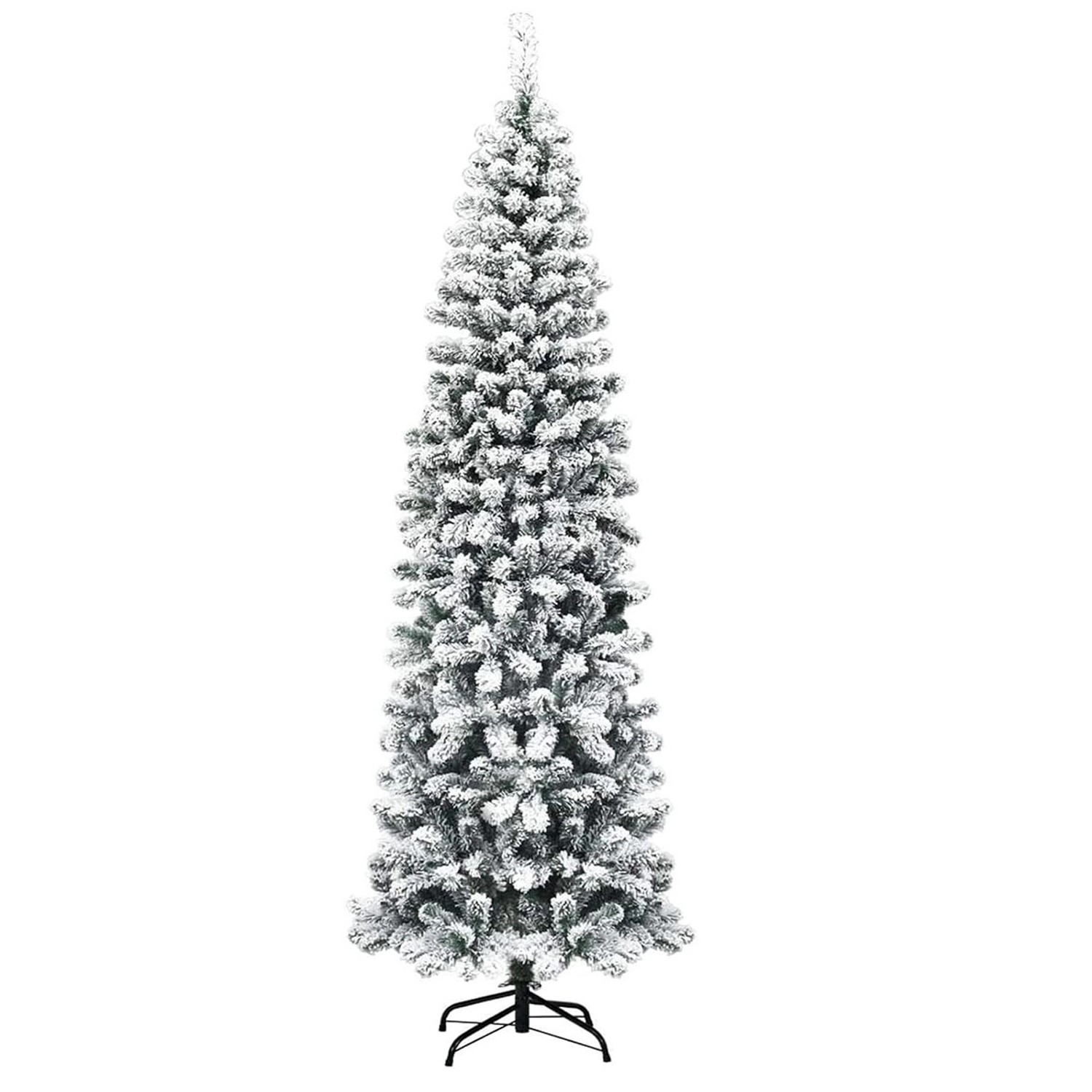 Costway Bleistift Weihnachtsbaum mit Schnee 225cm