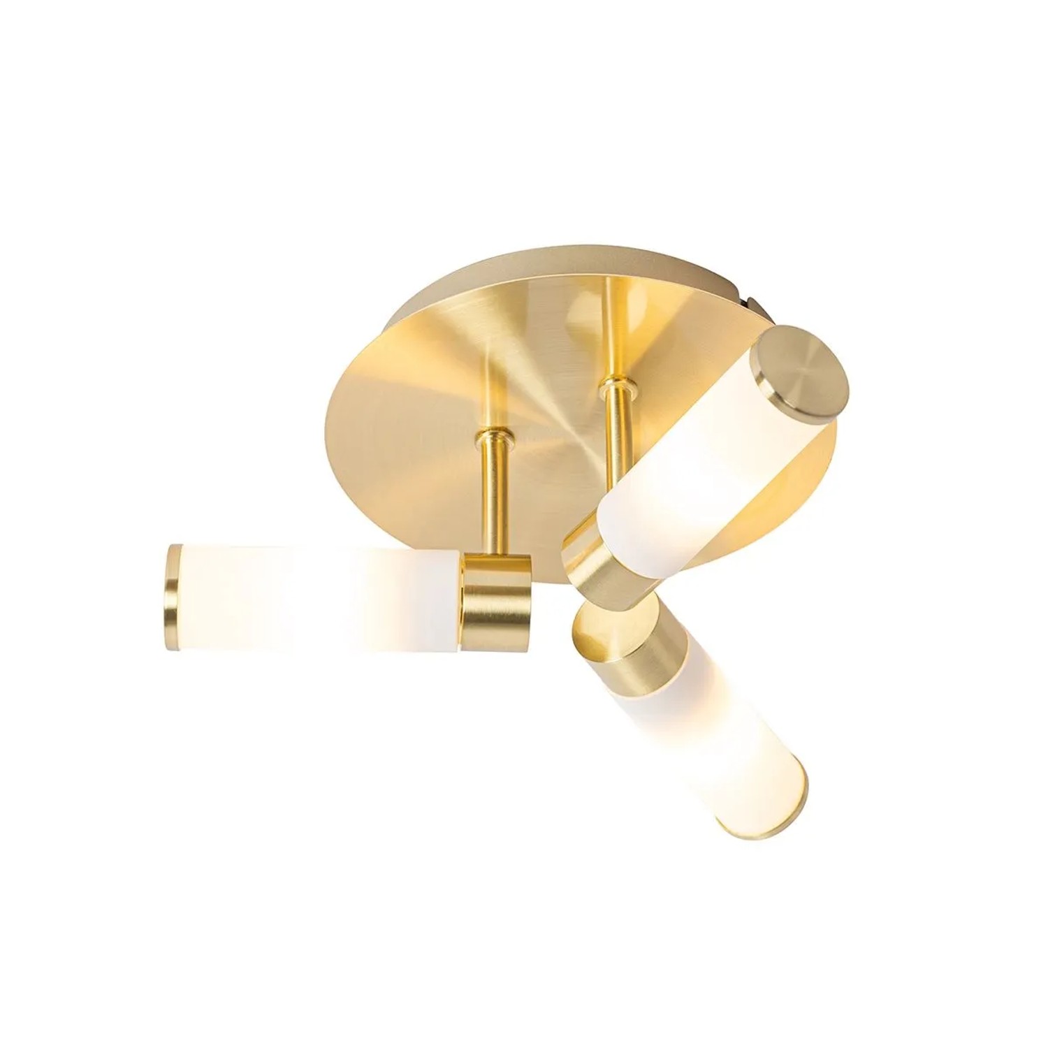 QAZQA Moderne Badezimmer-Deckenleuchte Messing 3-flammig IP44 Bath