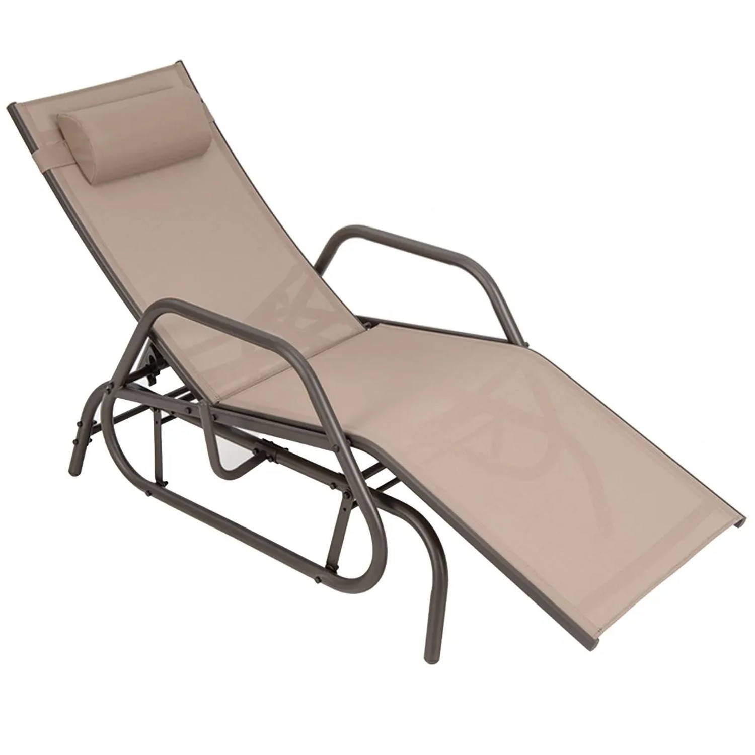 Costway Sonnenliege mit Schaukelfunktion Verstellbare Braun