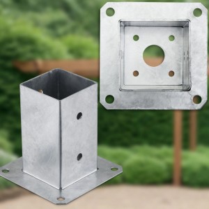 SOTECH Pfostenträger Bodenanker Zum Aufschrauben Vierkant 80 x 80 mm Feuerverzinkt