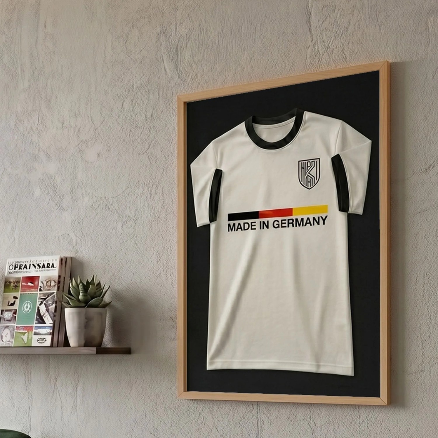 K-Möbel Echtholz Trikot Rahmen Braun 50x70 cm für Kindertrikots & Fan Shirts