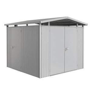 Biohort Doppeltür in Silber-Metallic für HighLine, AvantGarde & Panorama Gartenhäuser.