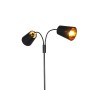 Moderne, schwarze 2-flammige Stehlampe Carmen von QAZQA für Innenräume.