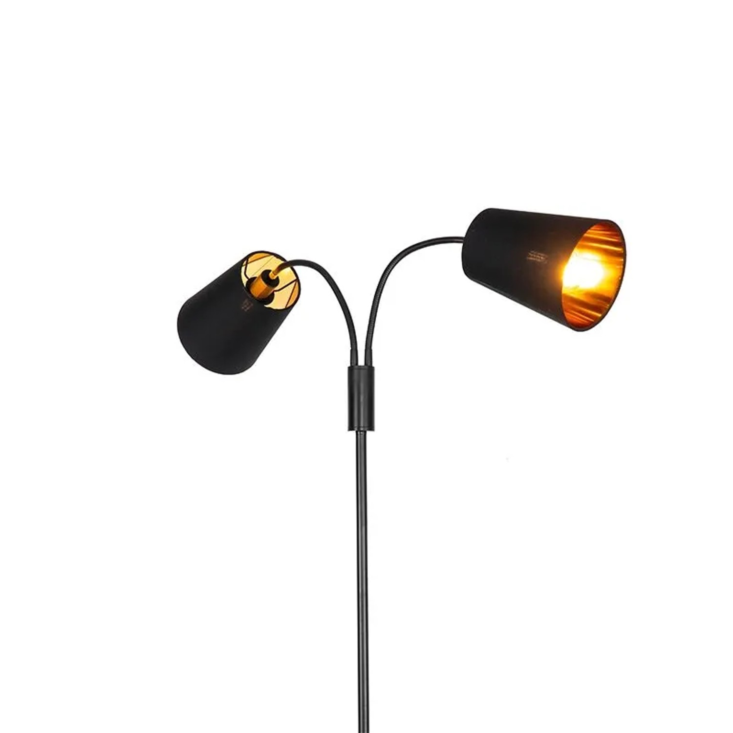 Moderne, schwarze 2-flammige Stehlampe Carmen von QAZQA für Innenräume.