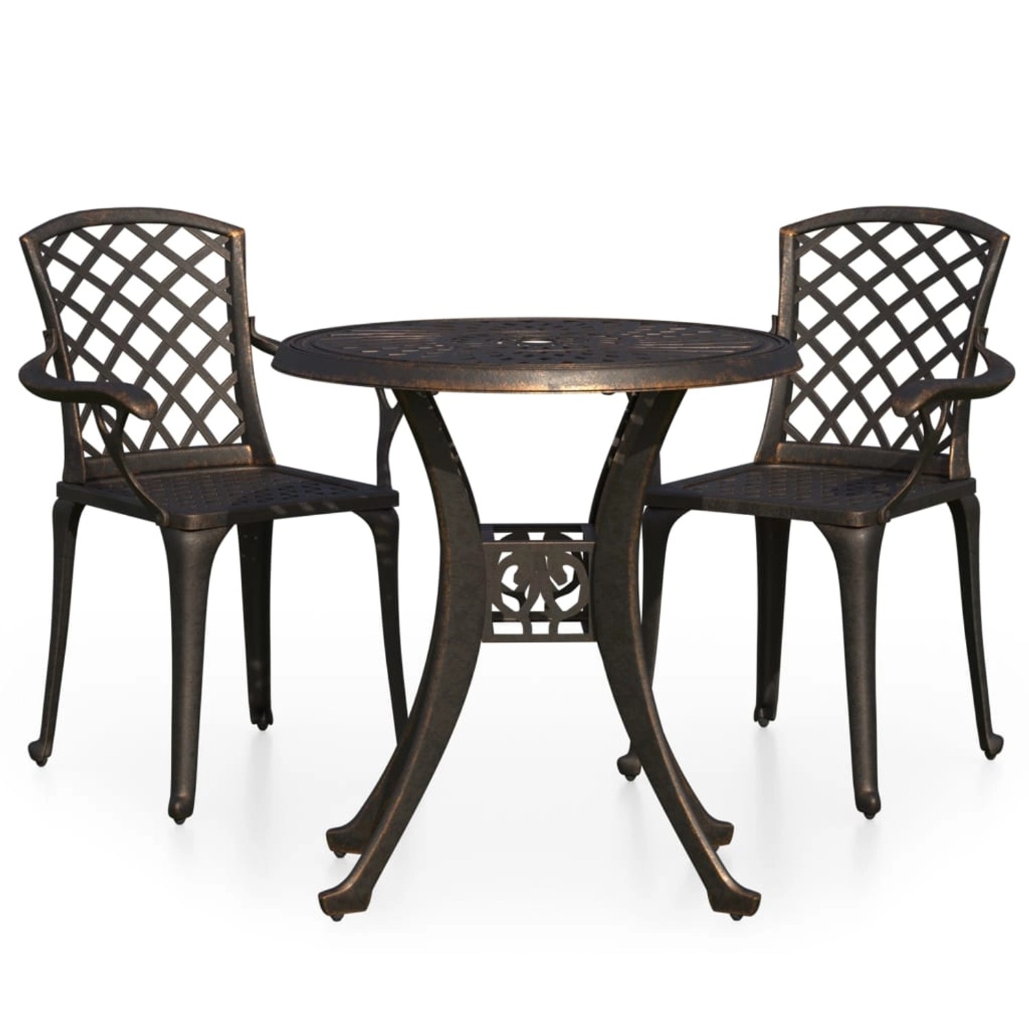 vidaXL 3-Tlg Bistro-Set Aluminiumguss Bronzen 3070580