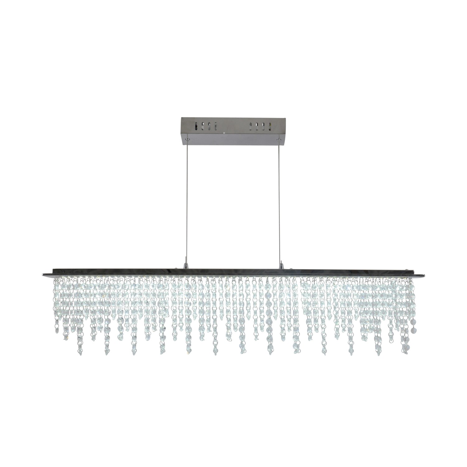 Näve Leuchten LED Pendelleuchte Chrom klar Metall Glas B/H/T: ca. 120x150x1 günstig online kaufen