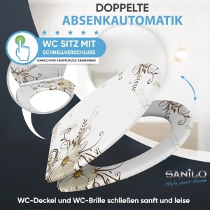 SANILO WC Sitz mit Absenkautomatik Top Fix Flower