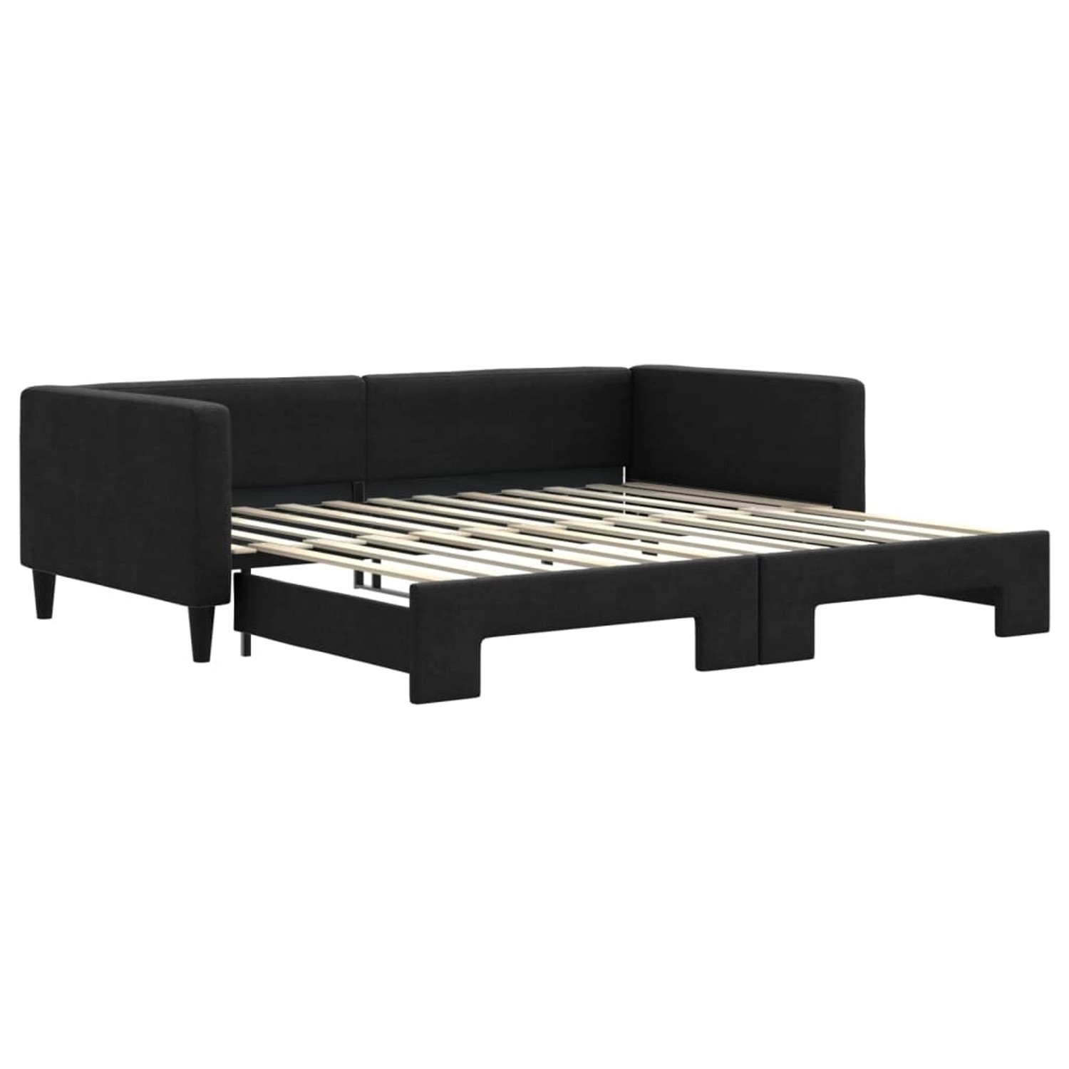 vidaXL Tagesbett Ausziehbar Schwarz 100x200 cm Stoff1881971