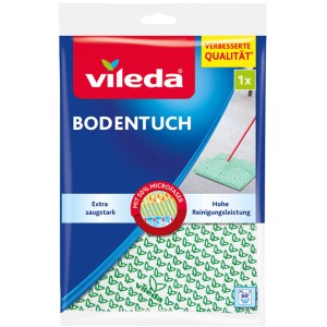 Vileda Bodentuch 1er-Pack: Wischtuch mit Microfaser für streifenfreien Glanz & hohe Wasseraufnahme.
