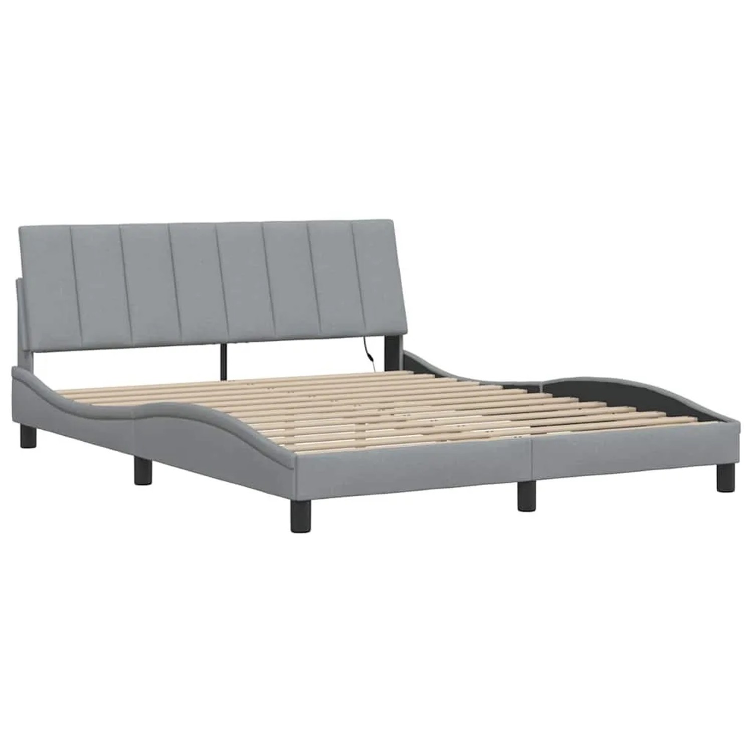 vidaXL Bettgestell ohne Matratze Hanko Hellgrau 160x200 cm Stoff 3310468 günstig online kaufen