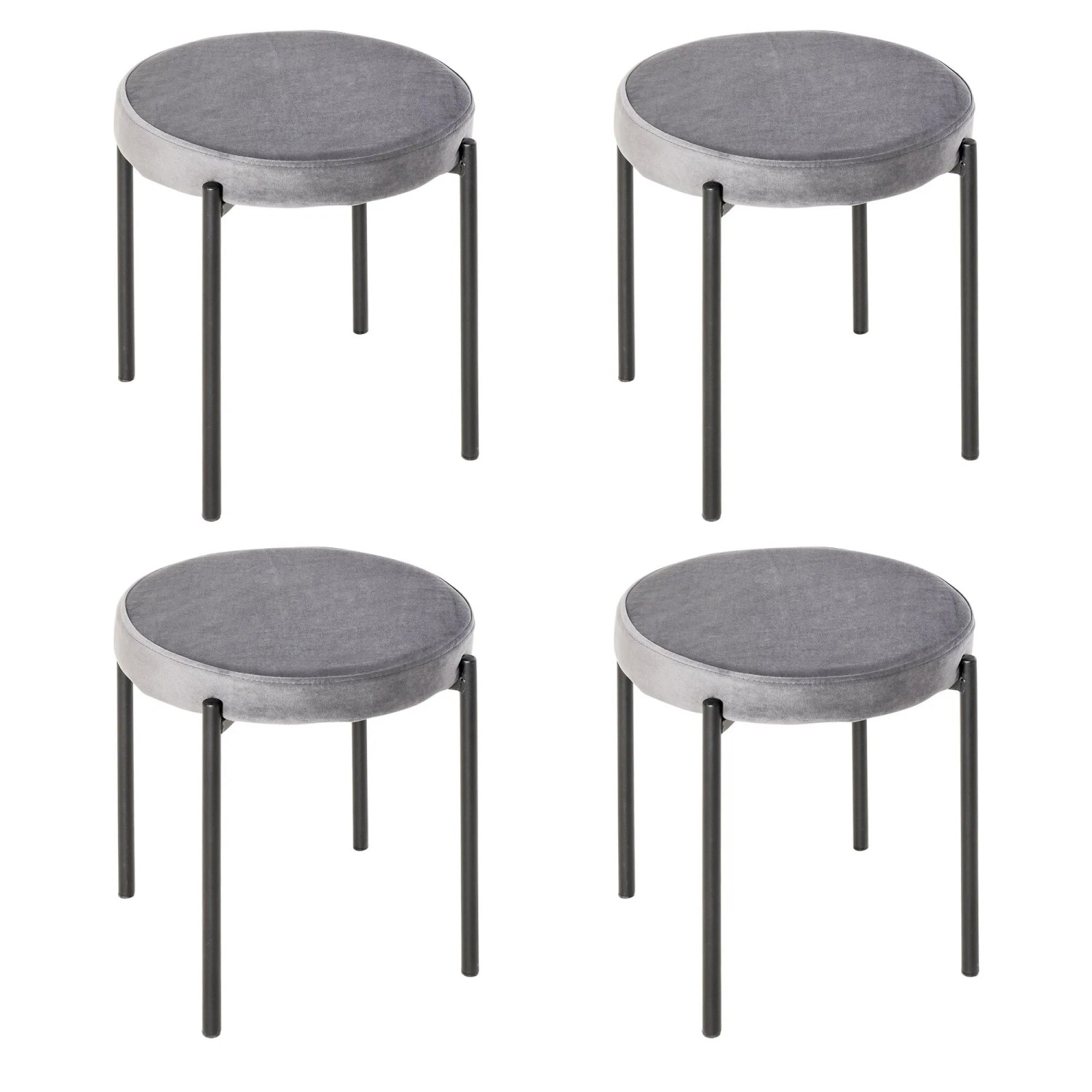 HOMCOM 4er-Set Esszimmerhocker Metall