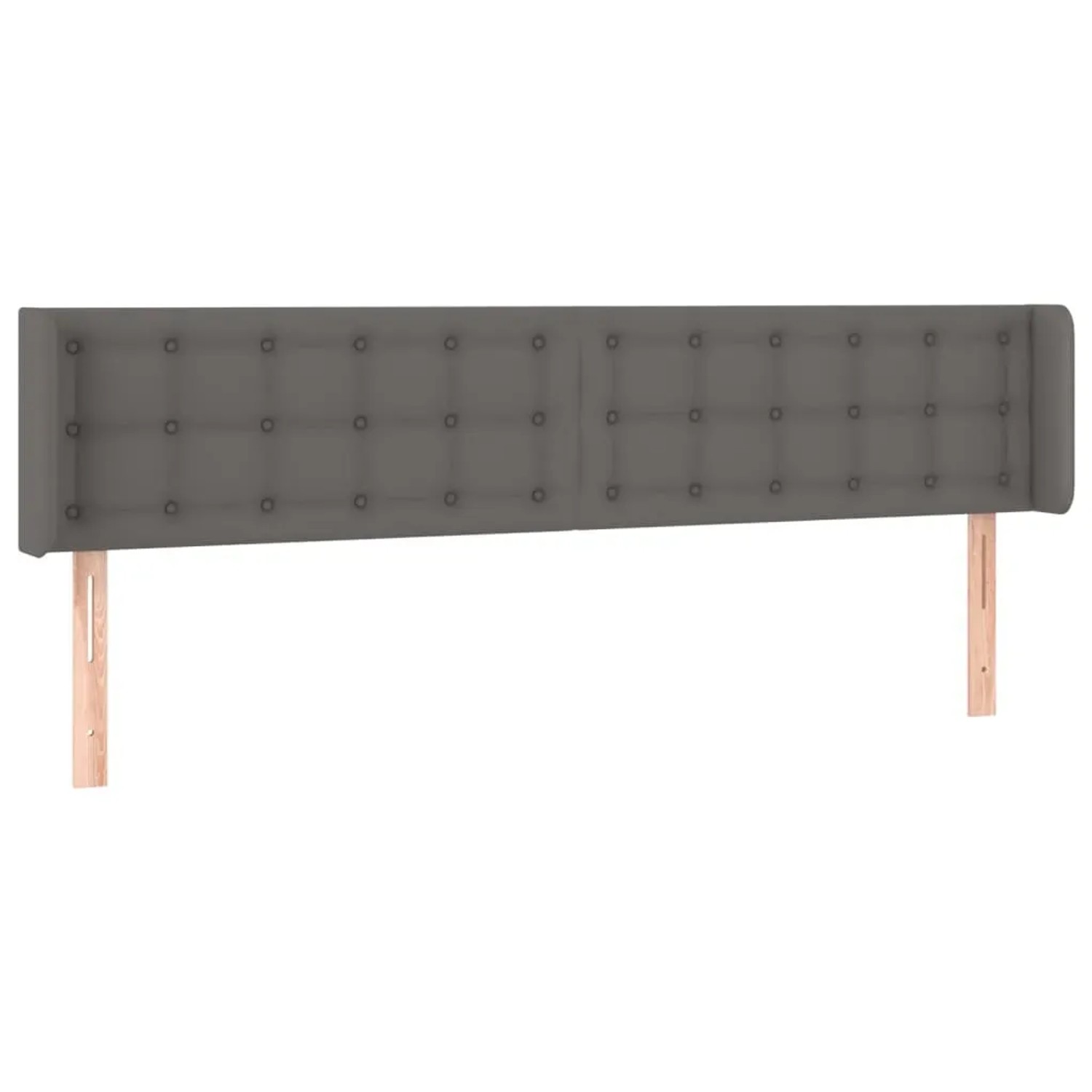 vidaXL LED Kopfteil Grau 163x16x78/88 cm Kunstleder 3123336