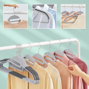 Relaxdays Kleiderbügel Kunststoff Grau Rutschfest 20er-Pack 22,5 cm x 41,5 cm x 0,5 cm