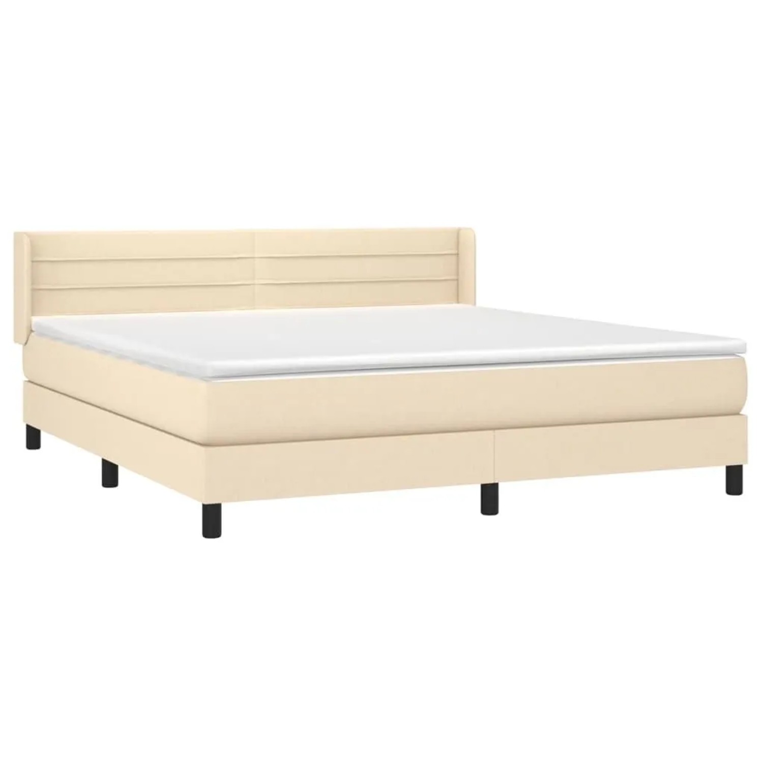 vidaXL Boxspringbett mit Matratze Creme 180x200 cm Stoff 3129814 günstig online kaufen