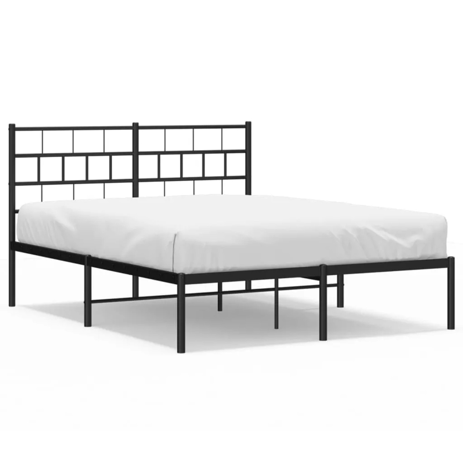vidaXL Bettgestell mit Kopfteil Metall Schwarz 150x200 cm Modell 111881475